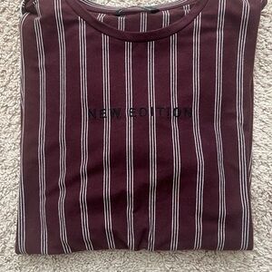 Striped Maroon T-Shirt